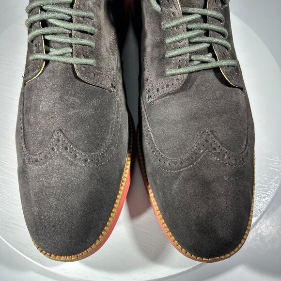 Cole Haan Grand Mens Size 12 M Shoes Knit Sneakers Wingtip Brown Red USED TWICE - Picture 4 of 12